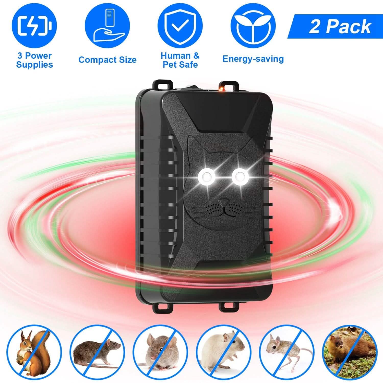 2-Pack: Under Hood Ultrasonic Repellent with 3 Power Supplies DailySale