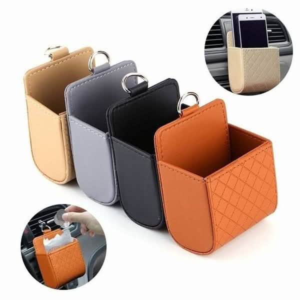 2-Pack: Universal Car Mobile Phone Bag PU Leather Car Auto Air Outlet Coin Bag Case DailySale