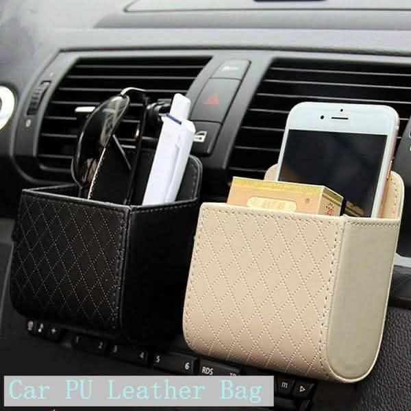 2-Pack: Universal Car Mobile Phone Bag PU Leather Car Auto Air Outlet Coin Bag Case DailySale