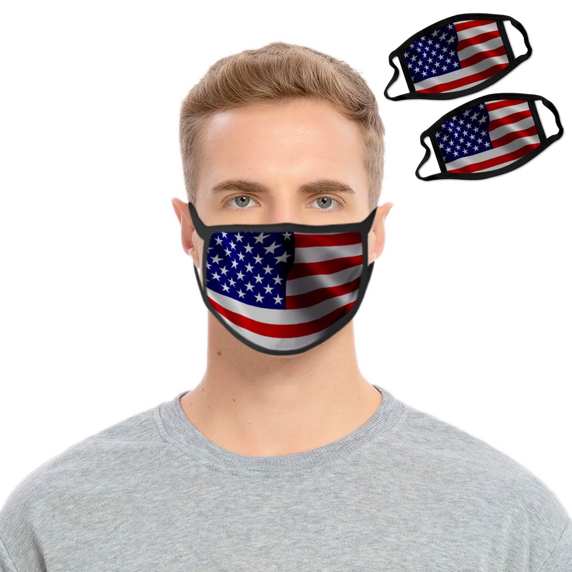 2-Pack: USA American Flag Reusable Washable Mask DailySale