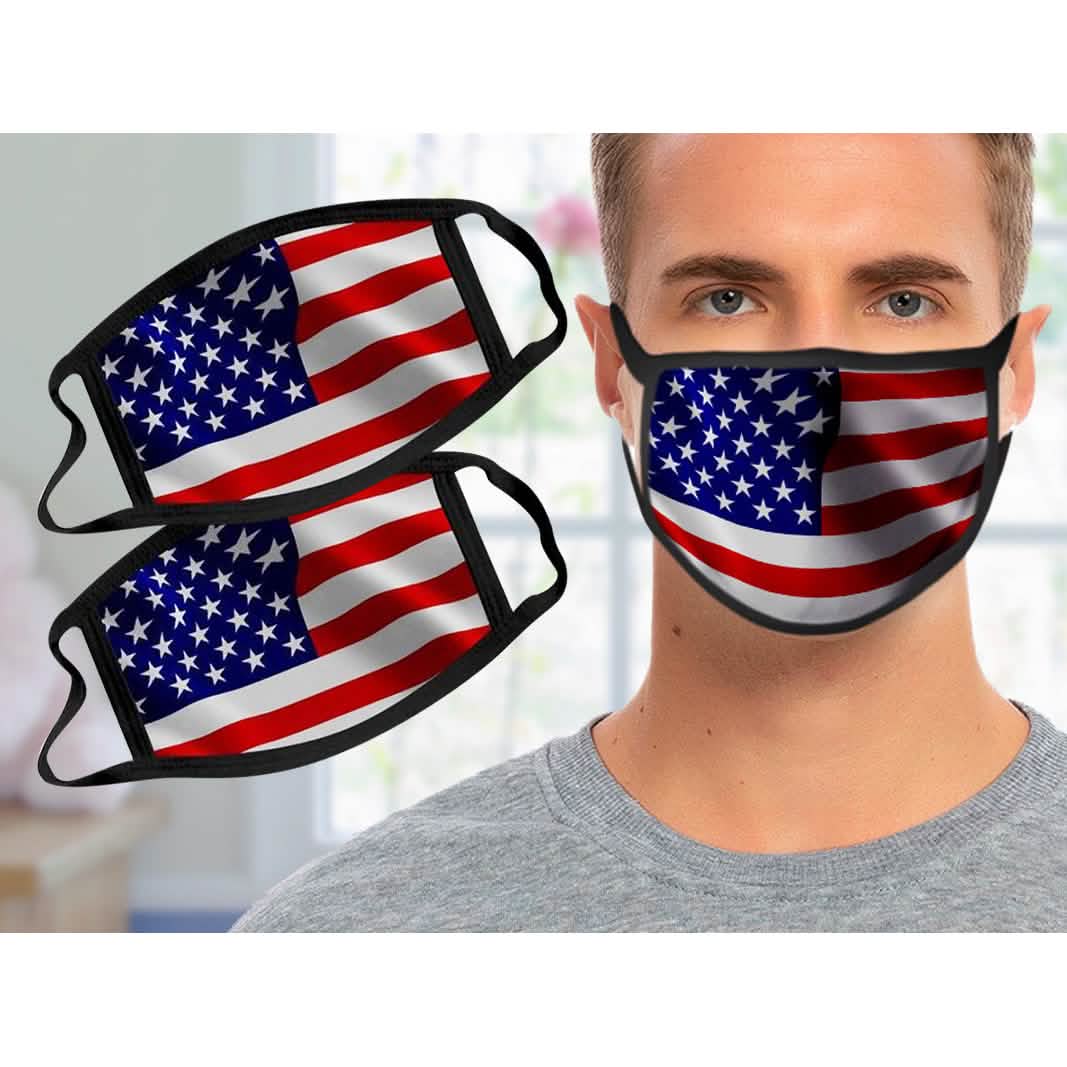2-Pack: USA American Flag Reusable Washable Mask DailySale