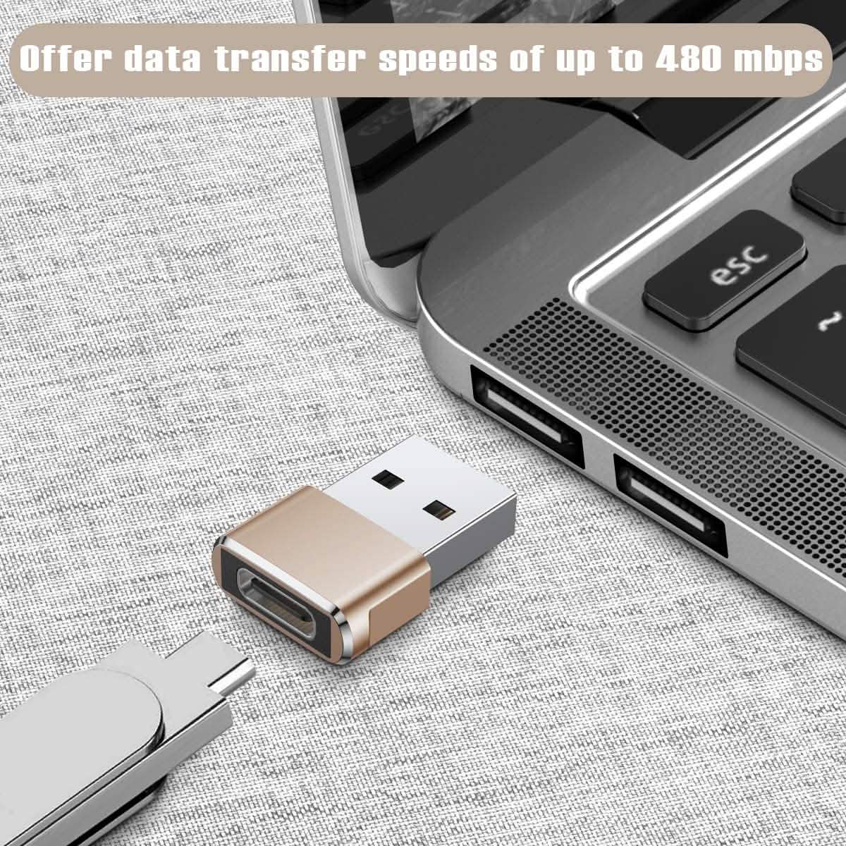 2-Pack: USB C Female to USB Male Adapter DailySale