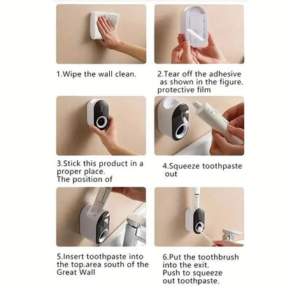 2-Pack:  Wall-Mounted Automatic Toothpaste Dispenser DailySale
