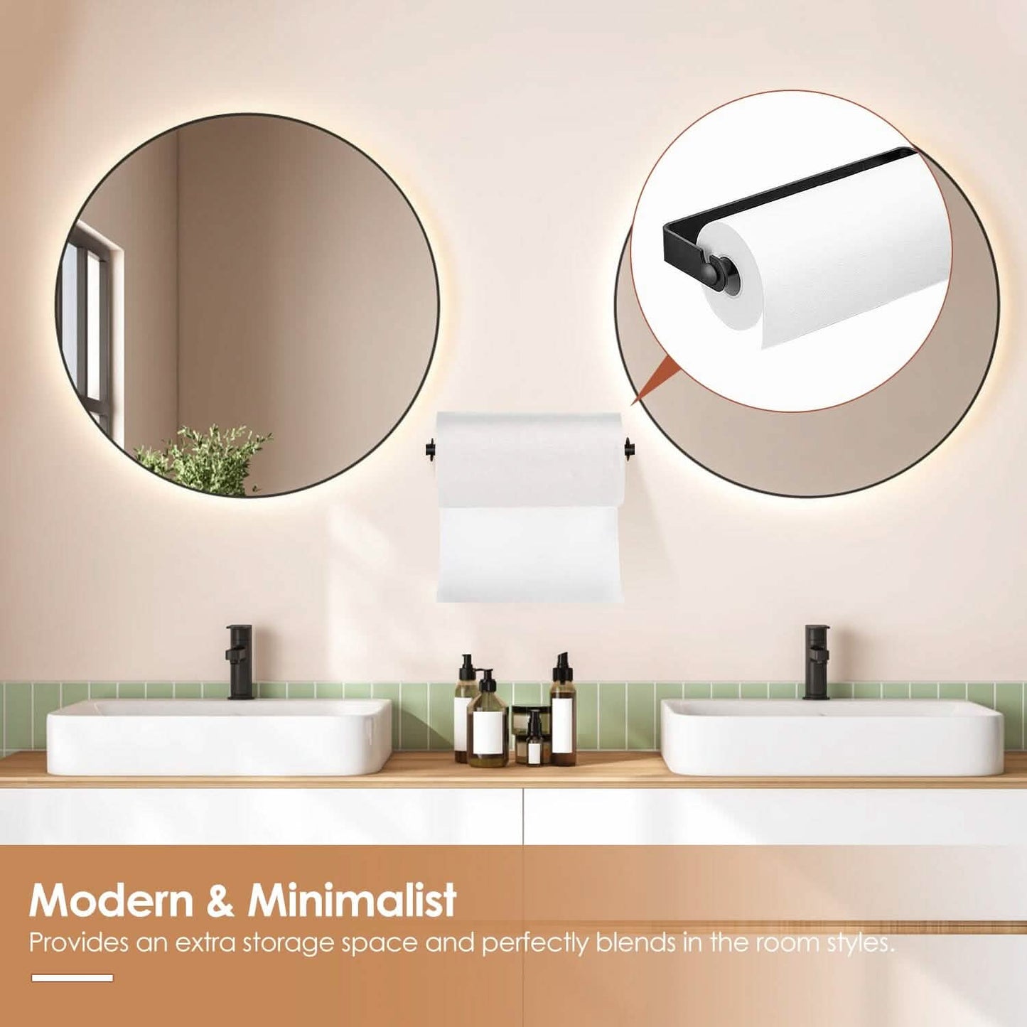 2-Pack: Wall Mounted Paper Towel Holder Under Cabinet DailySale