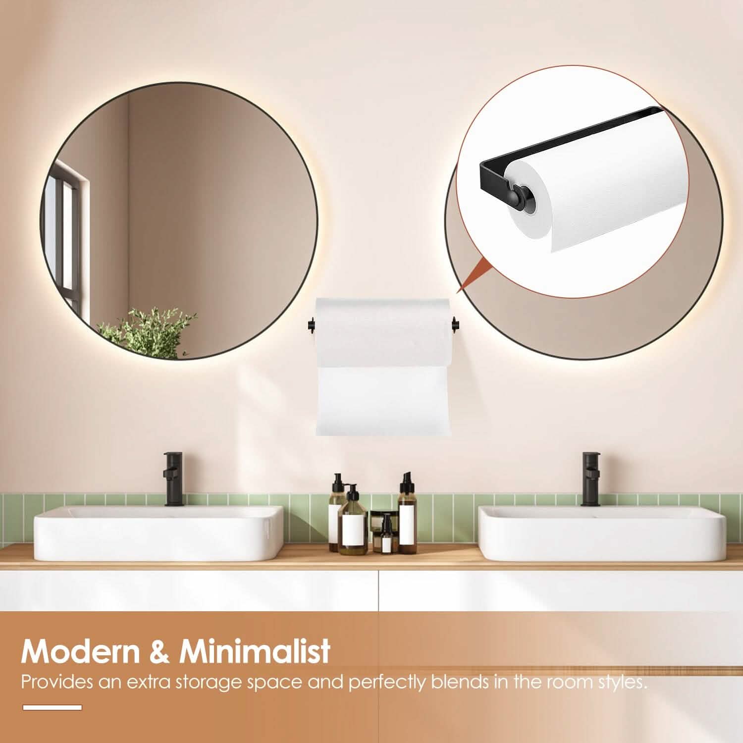 2-Pack: Wall Mounted Paper Towel Holder Under Cabinet DailySale