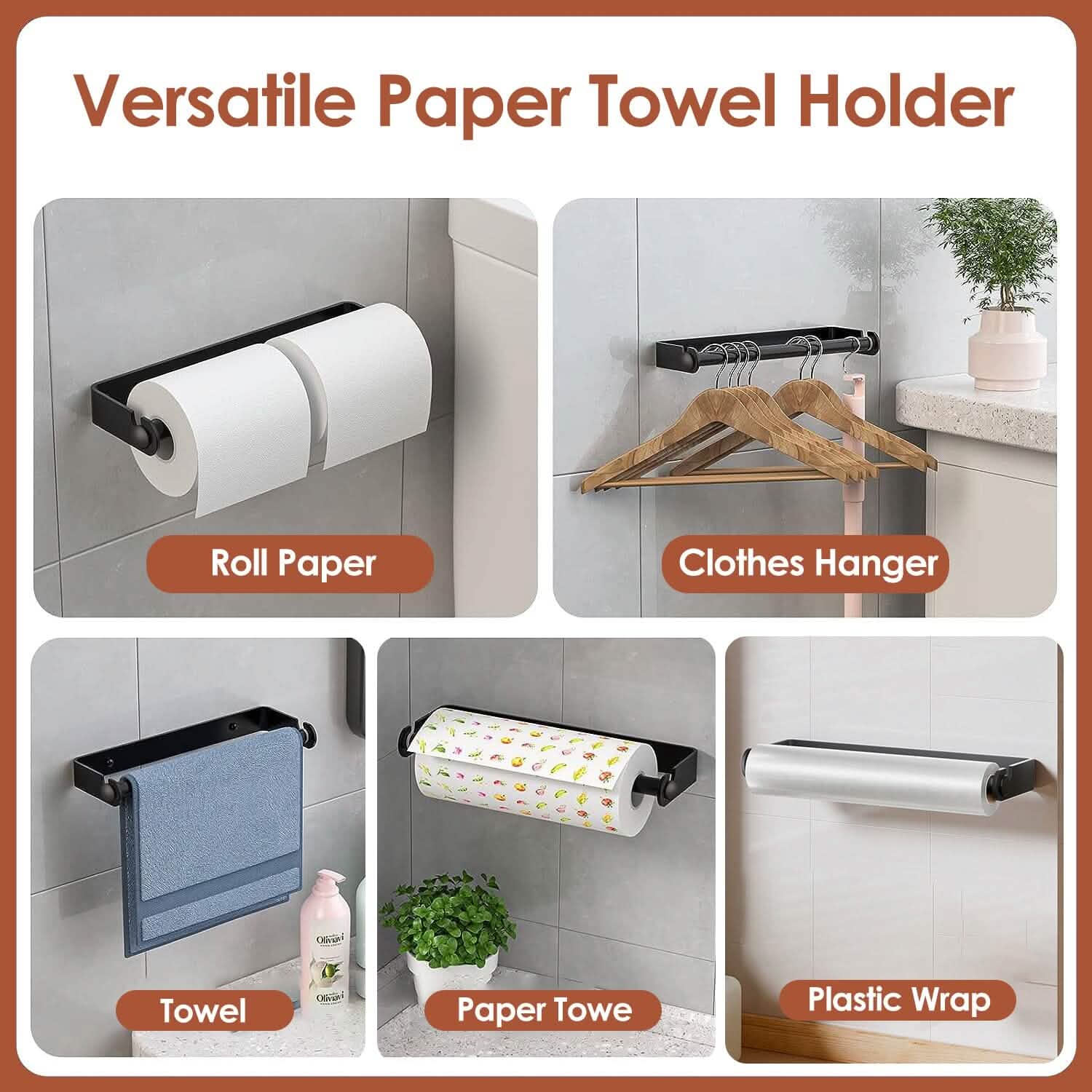 2-Pack: Wall Mounted Paper Towel Holder Under Cabinet DailySale