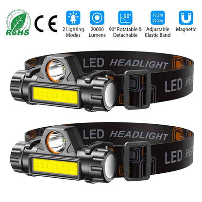 2-Pack: Waterproof Rechargeable Headlamp DailySale