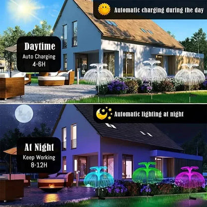 2-Pack: Waterproof Solar Jellyfish Fiber Optic Light DailySale