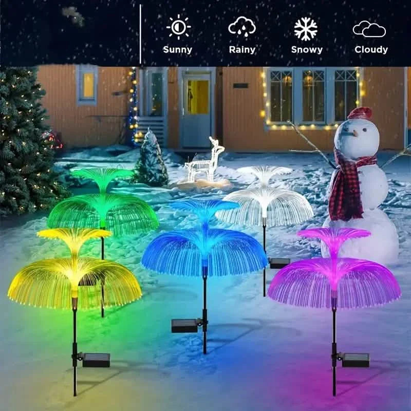 2-Pack: Waterproof Solar Jellyfish Fiber Optic Light DailySale