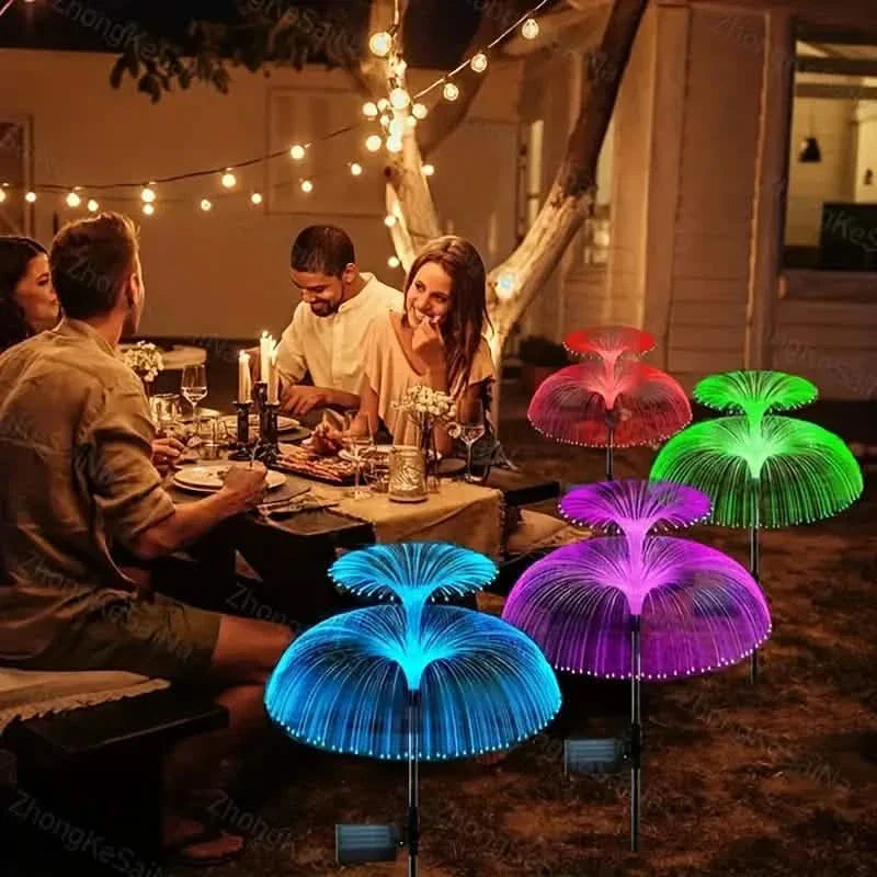 2-Pack: Waterproof Solar Jellyfish Fiber Optic Light DailySale
