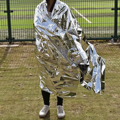 2-Pack: Windproof Aluminum Foil Emergency Blanket For Camping First Aid Blanket DailySale