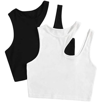 2-Pack: Women's Cropped Knit Tank Top DailySale
