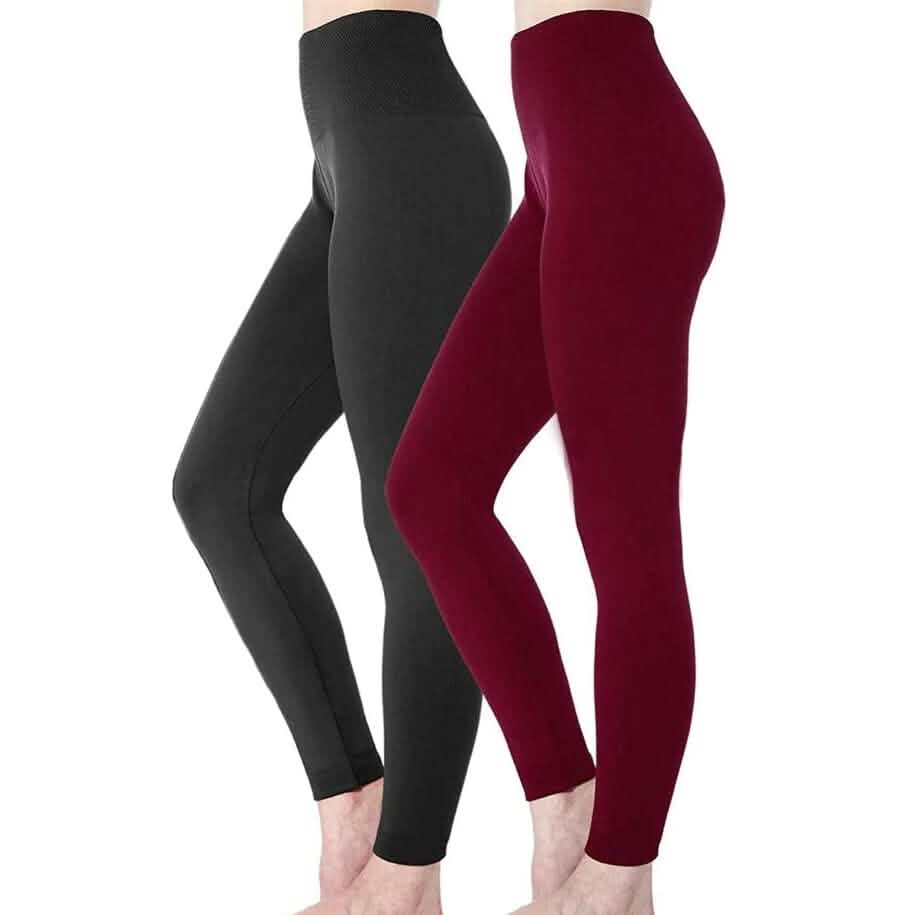 2-Pack: Women’s Fleece Lined High Waist Leggings DailySale