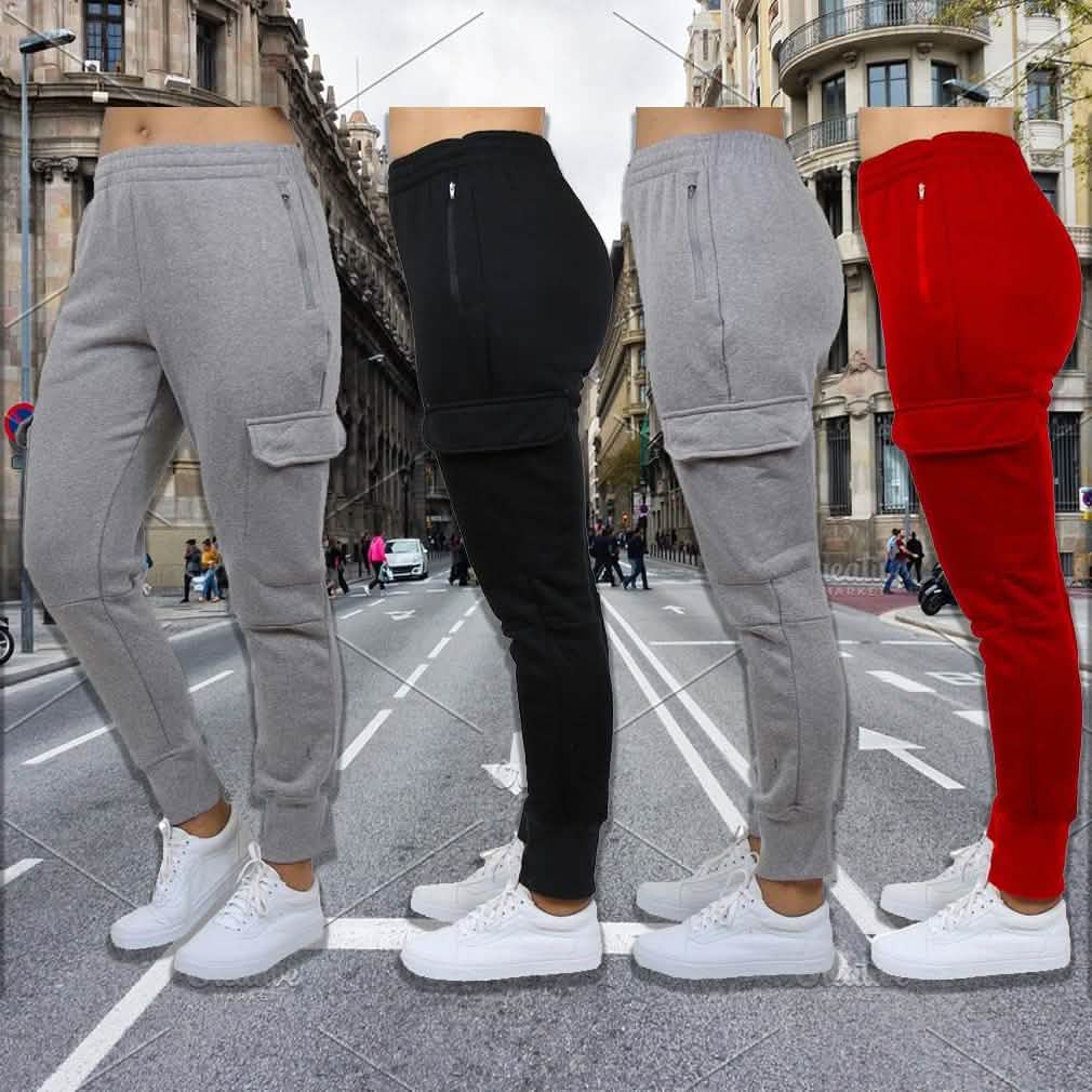 2-Pack: Women's Fleece-Lined Loose-Fit Cargo Joggers DailySale