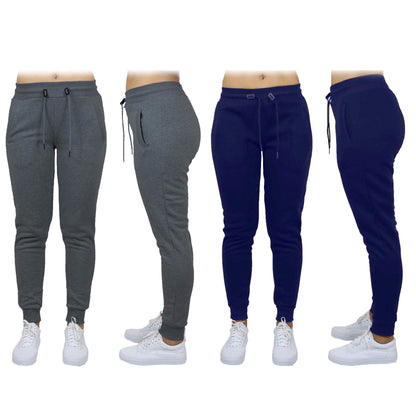 2-Pack: Women's French Terry Fashion Jogger Lounge Pants DailySale