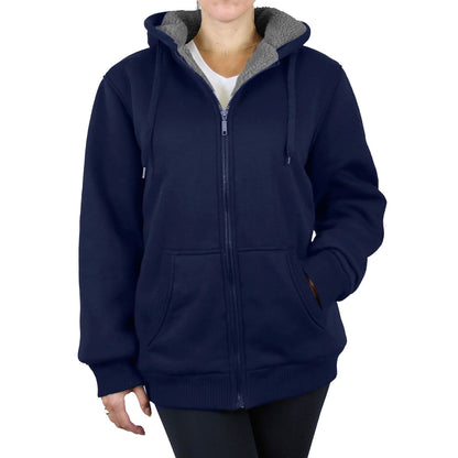 2-Pack: Women's Heavyweight Loose Fitting Sherpa Fleece-Lined Hoodie Sweater DailySale