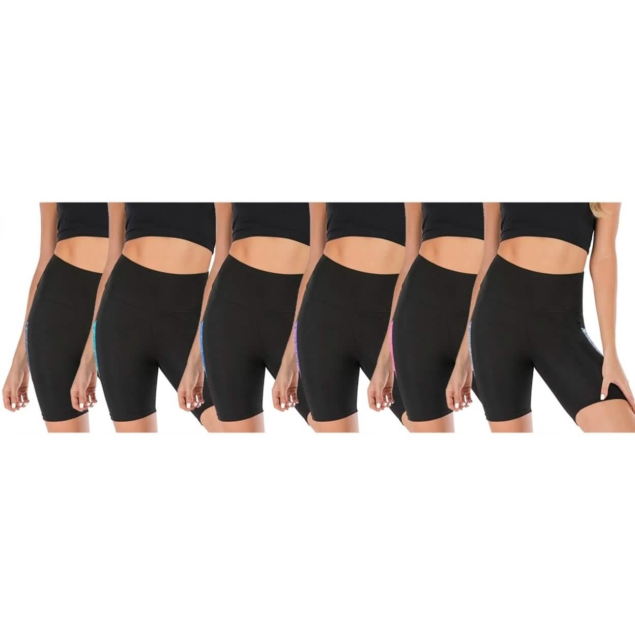 2-Pack: Women's High Waisted Biker Shorts With Pockets DailySale