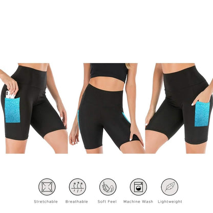 2-Pack: Women's High Waisted Biker Shorts With Pockets DailySale