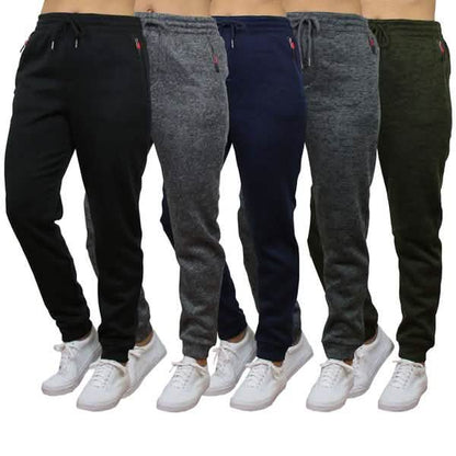 2-Pack Women's Loose-Fit Marled Fleece Jogger Sweatpants With Zipper Pockets DailySale