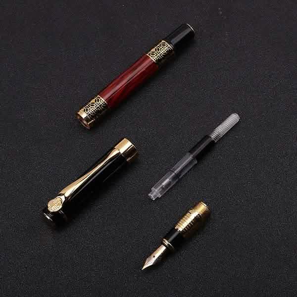 2-Pack: Wood Grain Classical Fountain Pen Ballpoint Pen DailySale