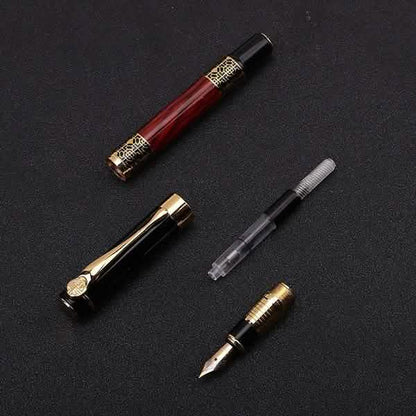 2-Pack: Wood Grain Classical Fountain Pen Ballpoint Pen DailySale