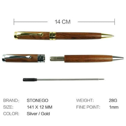 2-Pack: Wooden Twist Ballpoint Pen DailySale