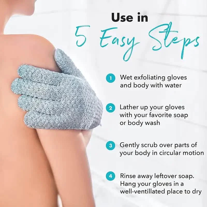2-Pair: Exfoliating Bath Gloves DailySale