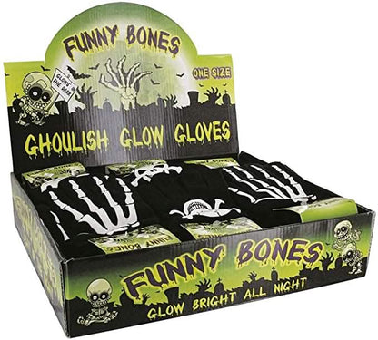 2-Pair: Funny Bones Glow In The Dark Gloves DailySale