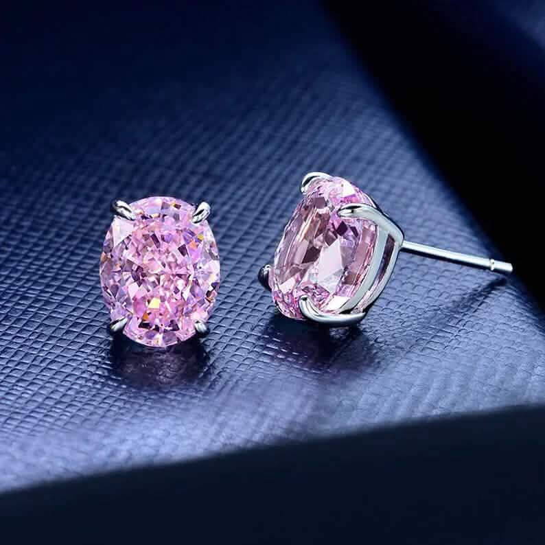 2-Pairs: 2.00CTTW CZ Oval Set Earrings DailySale