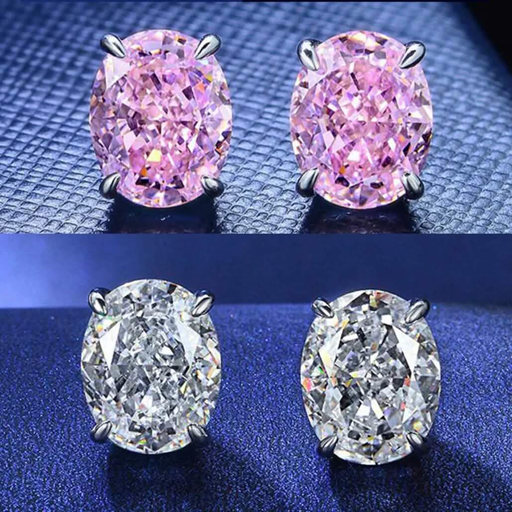 2-Pairs: 2.00CTTW CZ Oval Set Earrings DailySale
