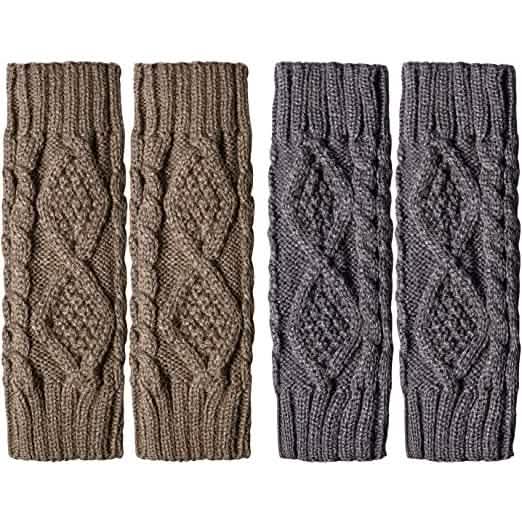 2-Pairs: Women's Winter Warm Knit Fingerless Gloves DailySale