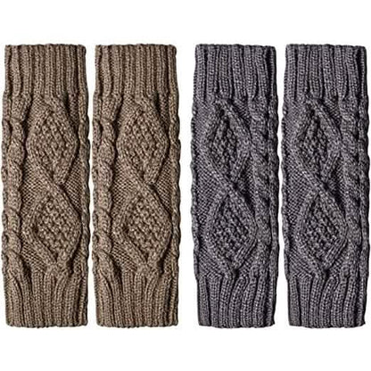 2-Pairs: Women's Winter Warm Knit Fingerless Gloves DailySale