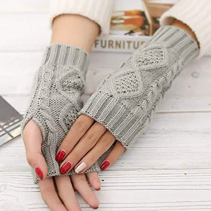 2-Pairs: Women's Winter Warm Knit Fingerless Gloves DailySale