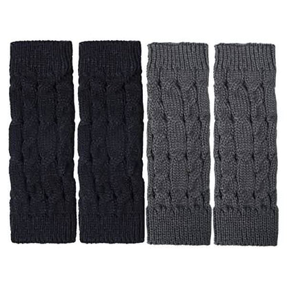 2-Pairs: Women's Winter Warm Knit Fingerless Gloves DailySale