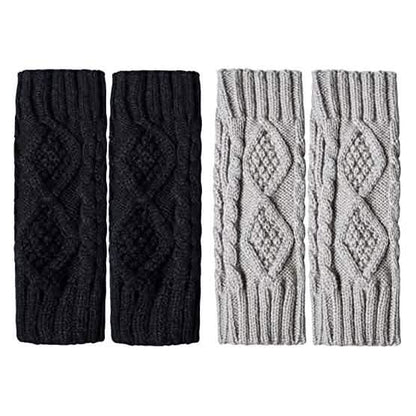 2-Pairs: Women's Winter Warm Knit Fingerless Gloves DailySale