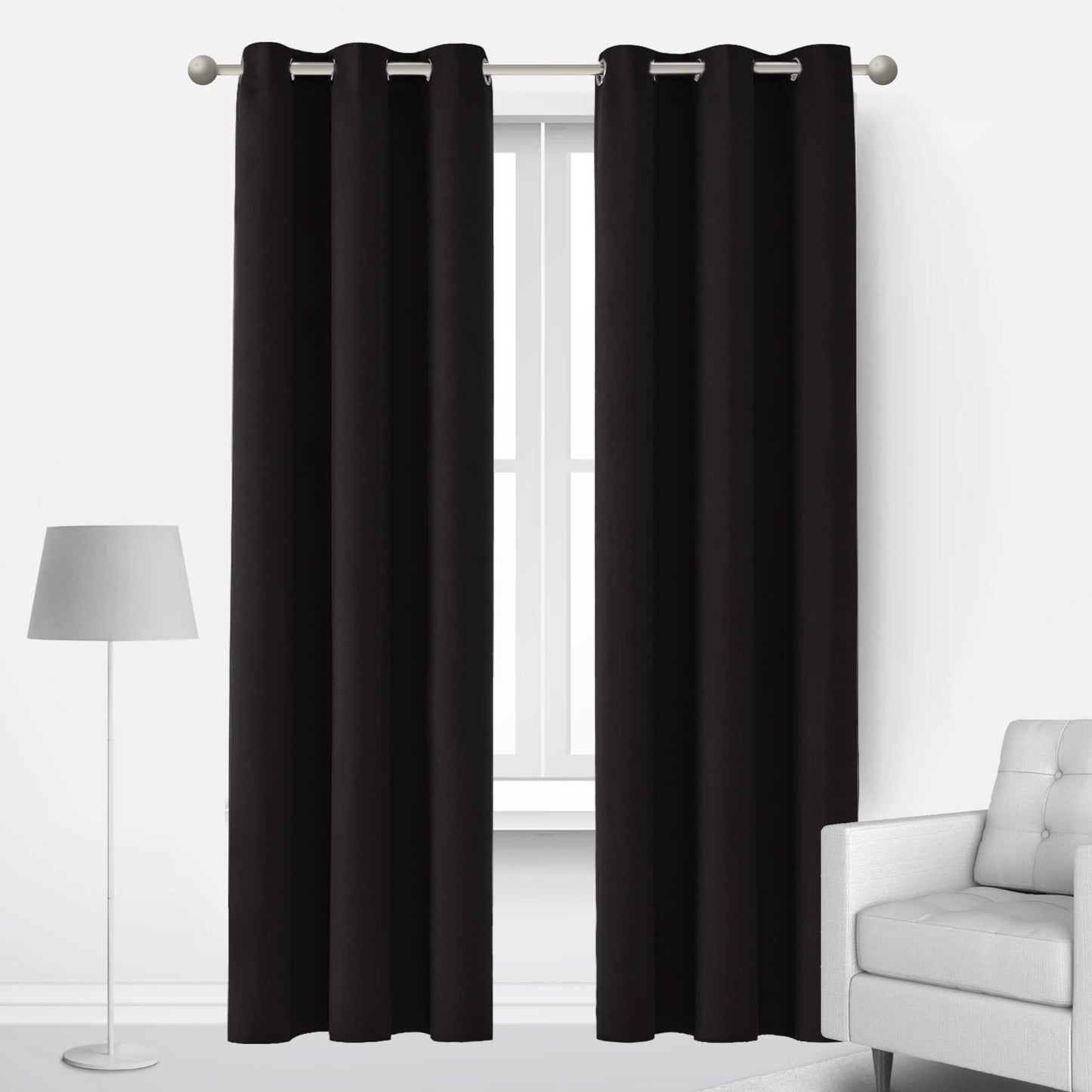 2-Panels: Deconovo Room Darkening Thermal Insulated Blackout Grommet Window Curtains DailySale