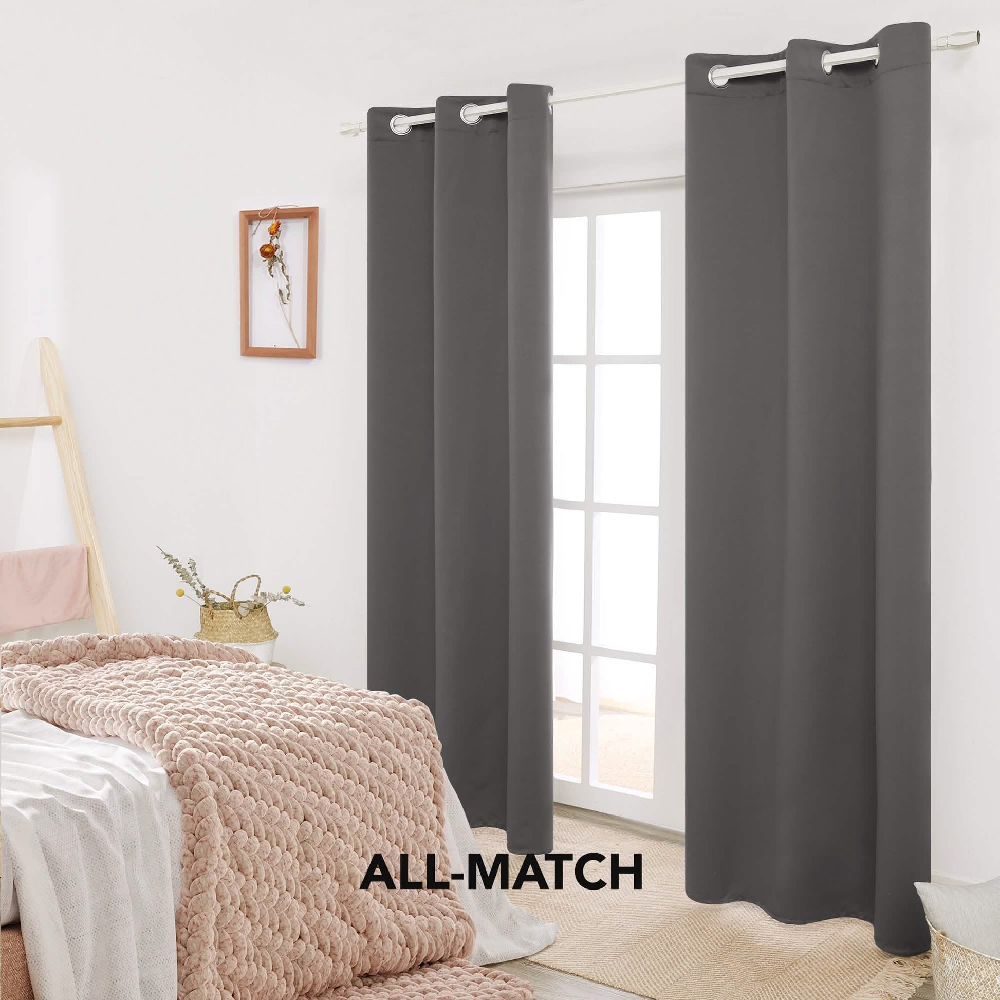 2-Panels: Deconovo Room Darkening Thermal Insulated Blackout Grommet Window Curtains DailySale