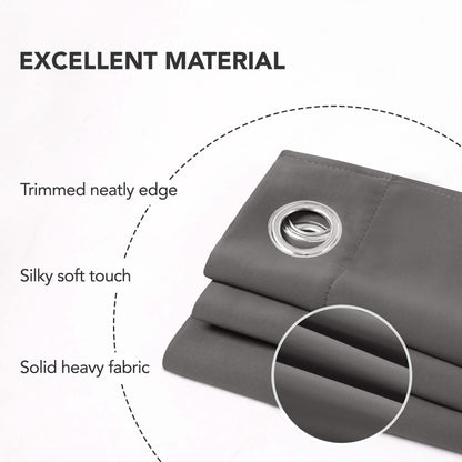 2-Panels: Deconovo Room Darkening Thermal Insulated Blackout Grommet Window Curtains DailySale