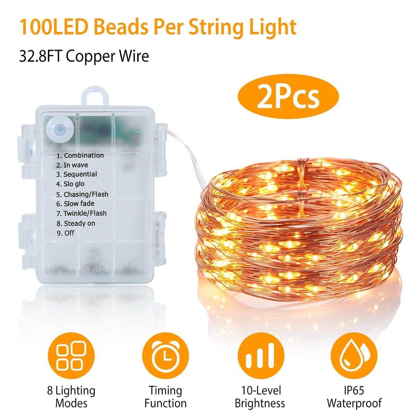 2-Piece: 100LED Beads String Lights DailySale