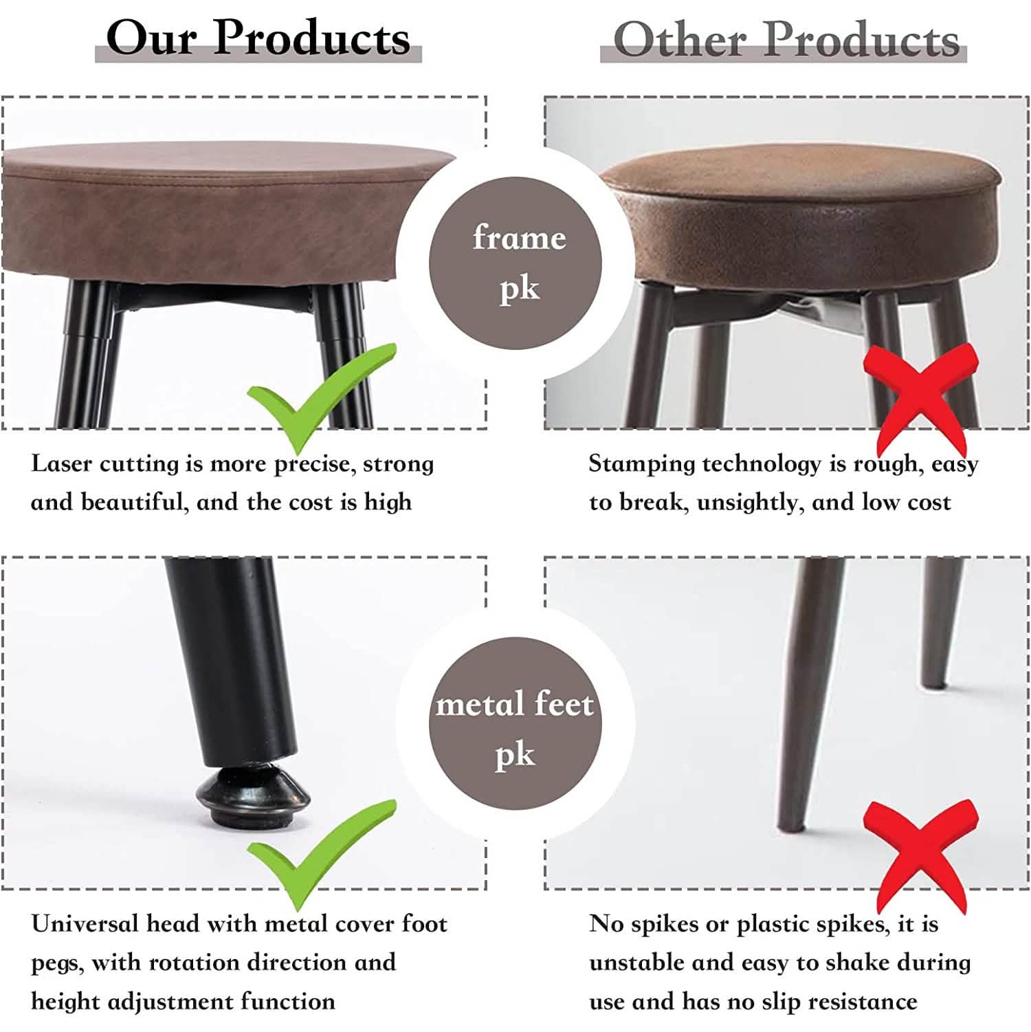 2-Piece: 28'' Metal Bar Stools Set DailySale