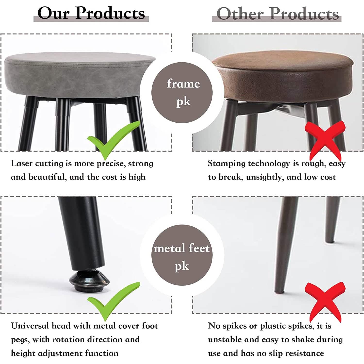 2-Piece: 28'' Metal Bar Stools Set DailySale