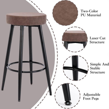 2-Piece: 28'' Metal Bar Stools Set DailySale