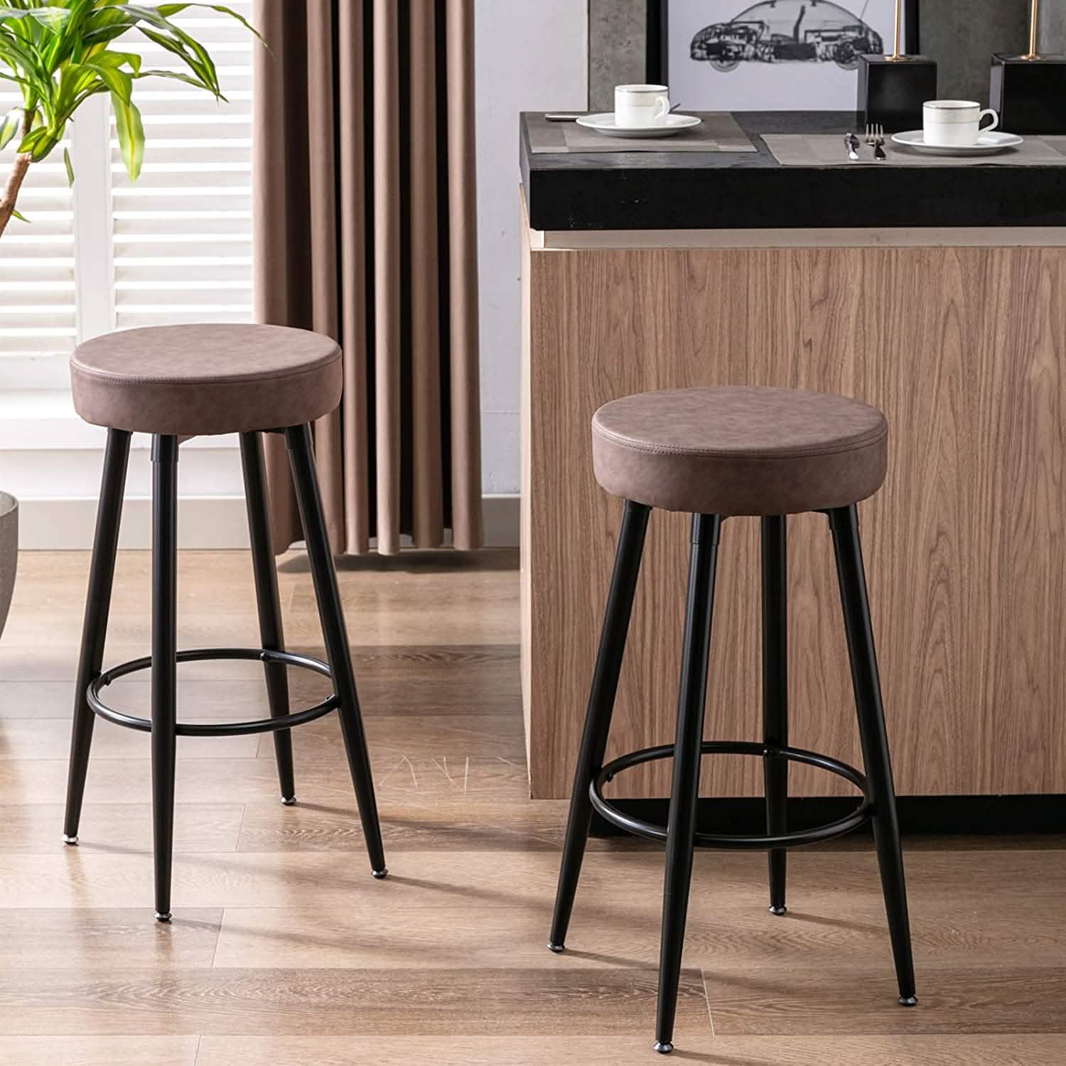 2-Piece: 28'' Metal Bar Stools Set DailySale