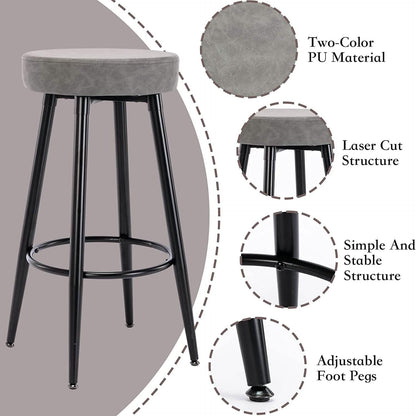 2-Piece: 28'' Metal Bar Stools Set DailySale