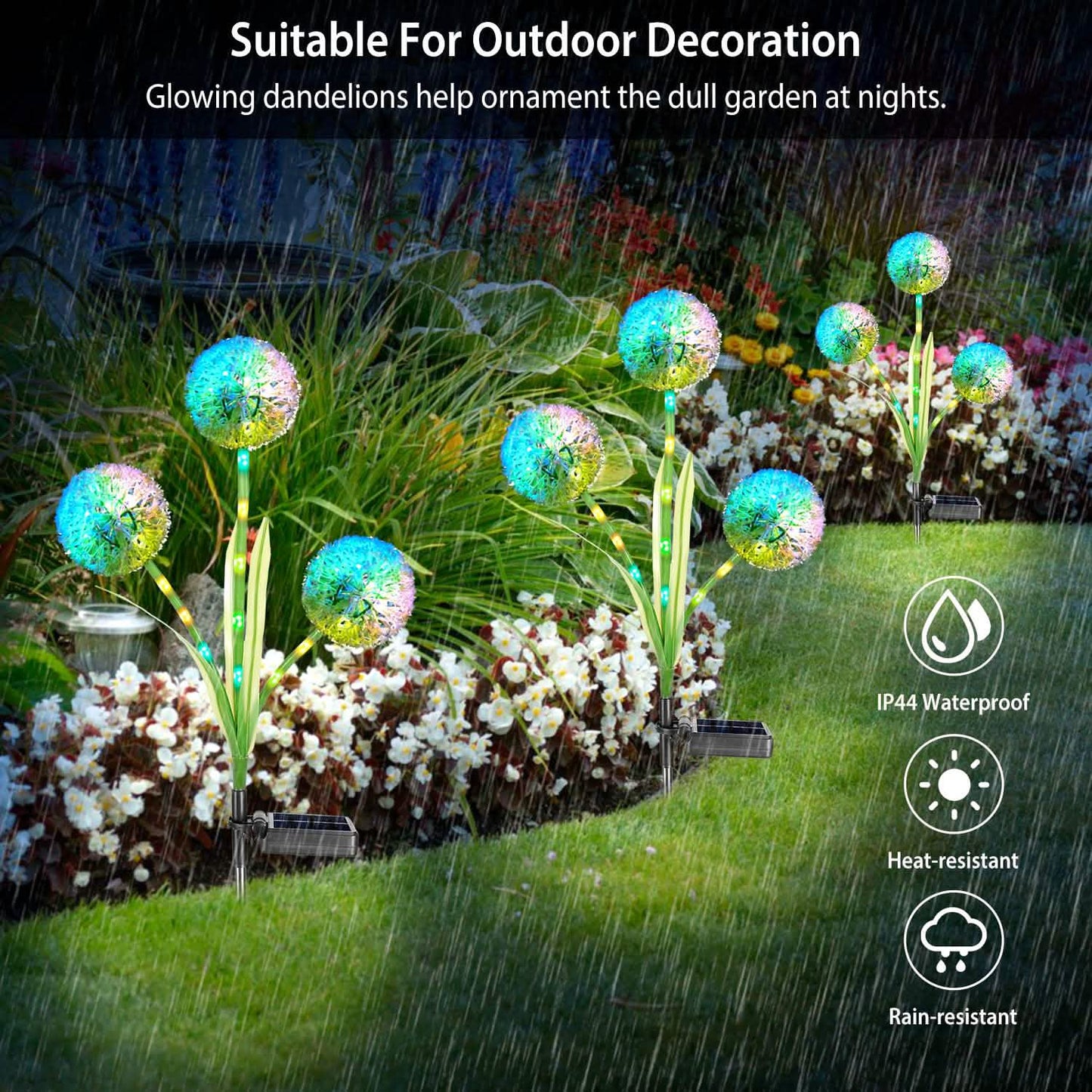 2-Piece: 36 LED Dandelion Solar Lights DailySale