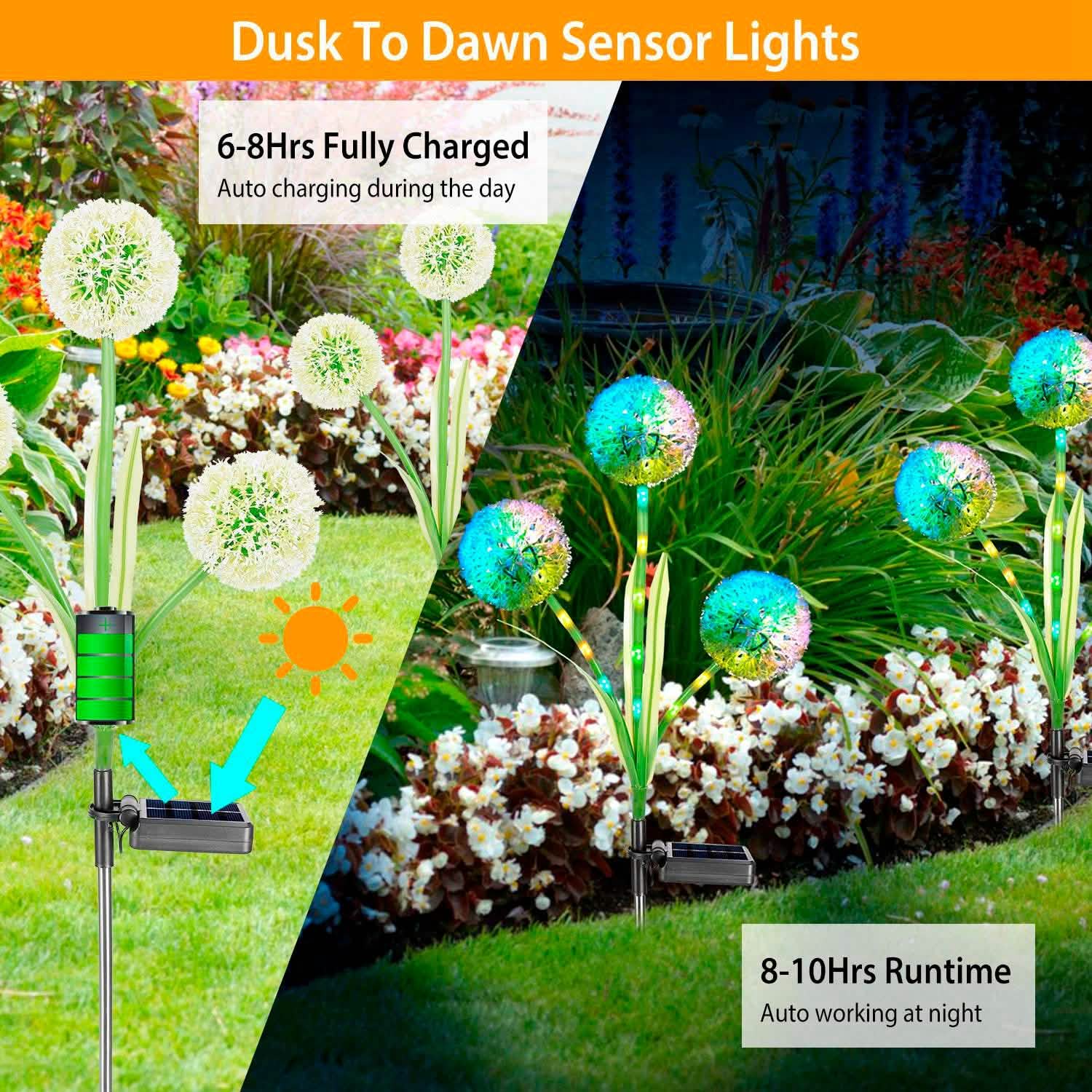 2-Piece: 36 LED Dandelion Solar Lights DailySale