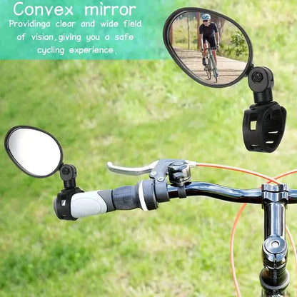 2-Piece: 360° Adjustable Rotatable Handlebar Mirror - Wide Angle Bicycle Mirror DailySale