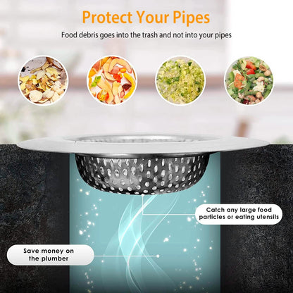 2-Piece: 4.53-Inch Kitchen Sink Strainer DailySale