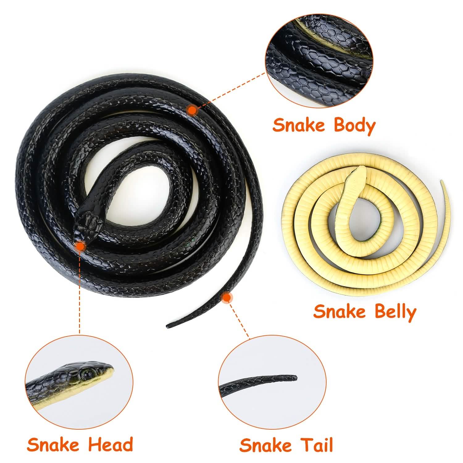 2-Piece: 50" Long Realistic Rubber Snakes DailySale
