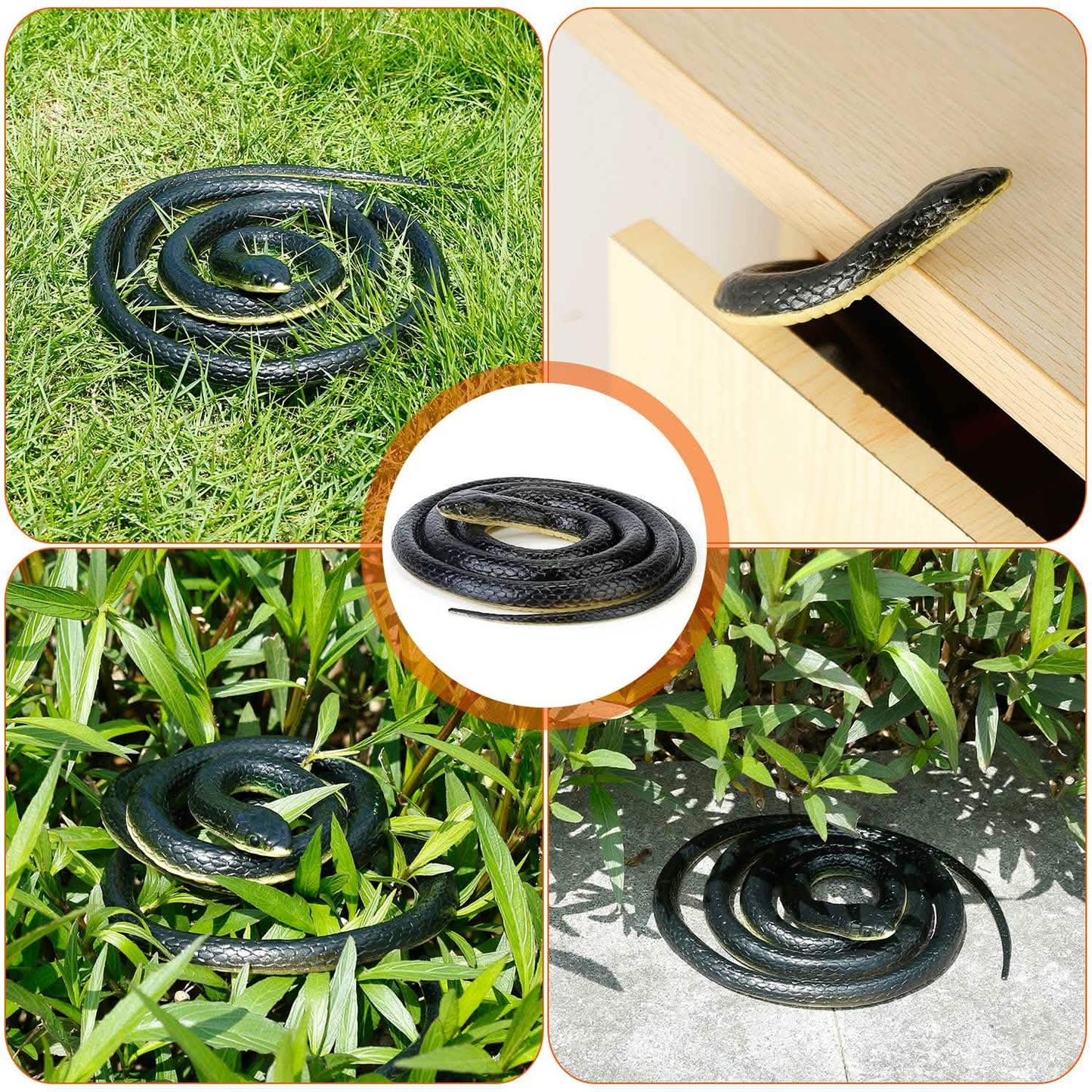 2-Piece: 50" Long Realistic Rubber Snakes DailySale